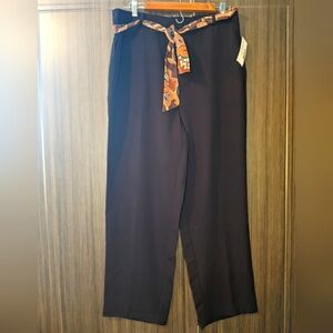Fashion Bug Brown Trousers with Scarf Belt, 16W